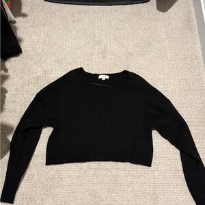 La Hearts Black V-Neck Sweater